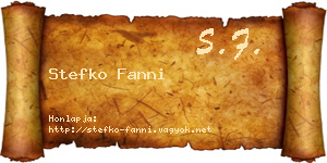Stefko Fanni névjegykártya