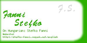 fanni stefko business card